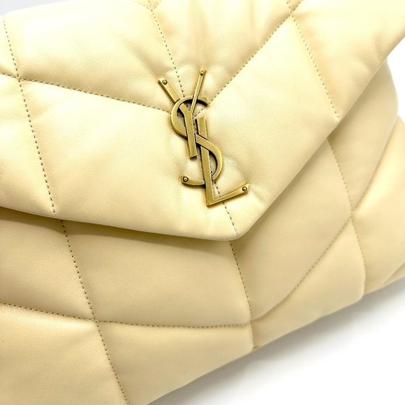 Saint Laurent Clair Beige GHW Lou Lou Puffer Medium - Picture 8 of 9